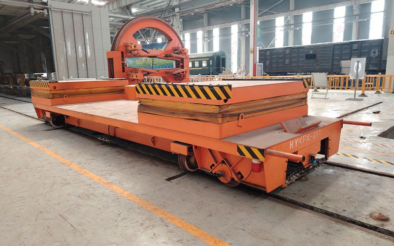 軌道平車是大型設備拆解車間的有效轉運工具